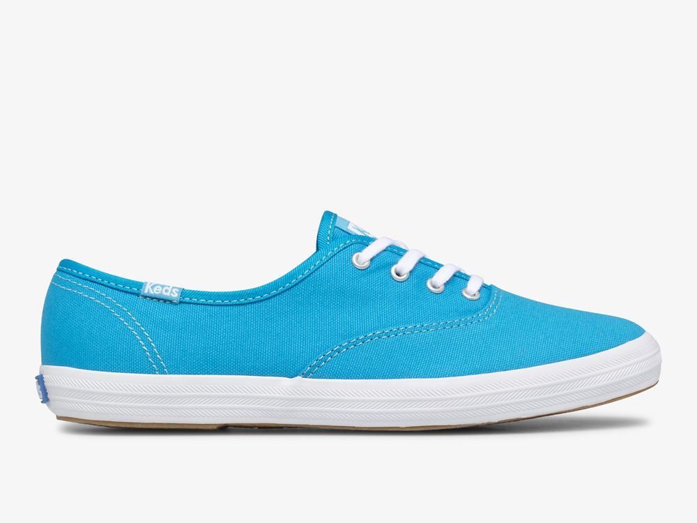 Dámské ŠněrovacíBoty Keds Champion Platene Neon Washable Blankyt | CZ-87067