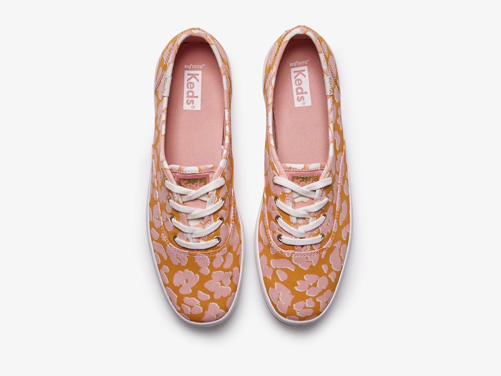 Dámské ŠněrovacíBoty Keds Champion Spot Print Žluté Růžové | CZ-10134