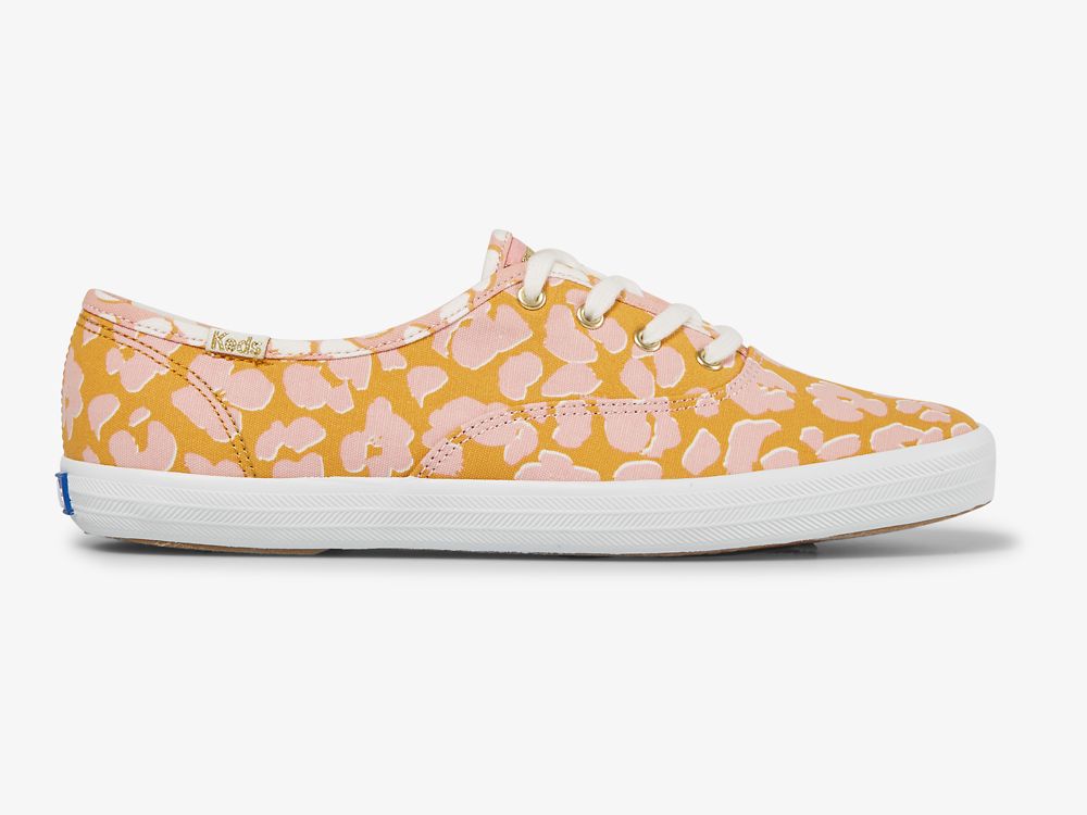 Dámské ŠněrovacíBoty Keds Champion Spot Print Žluté Růžové | CZ-10134