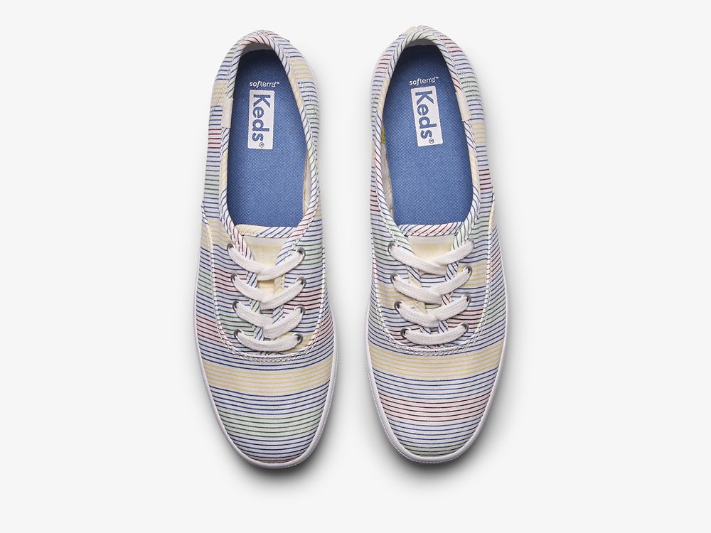 Dámské ŠněrovacíBoty Keds Champion Surf Stripe Bílé Viacfarebný | CZ-79315