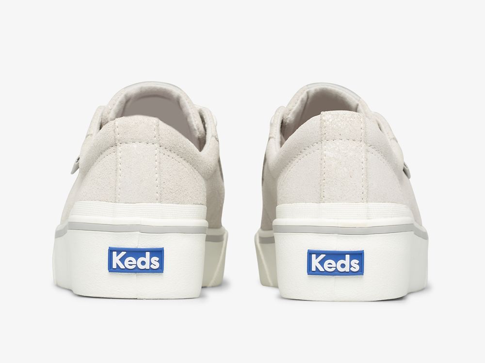 Dámské ŠněrovacíBoty Keds Jump Kick Duo Metallic Semišové Stříbrné | CZ-25353