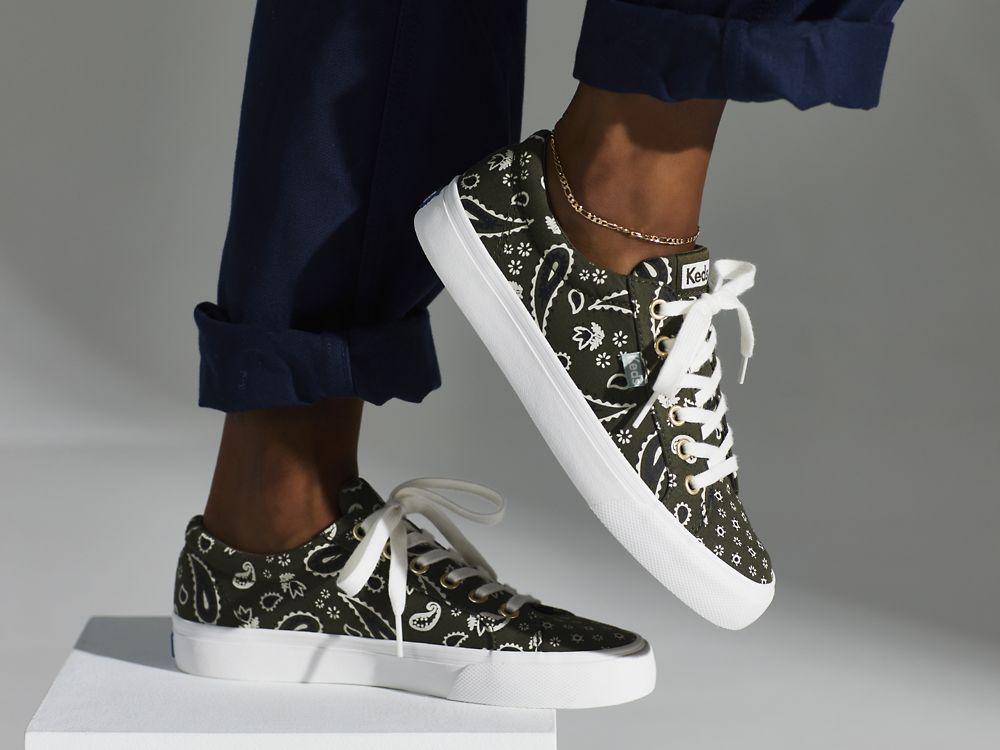 Dámské ŠněrovacíBoty Keds Jump Kick Feat. Organic Bandana Olivy Zelené | CZ-01399