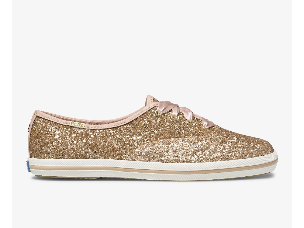 Dámské ŠněrovacíBoty Keds Kate Spade New York Champion Glitter Růžové Zlaté | CZ-33163