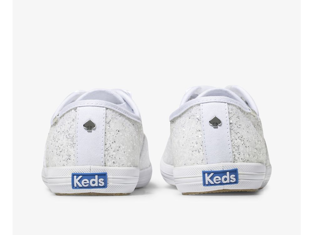 Dámské ŠněrovacíBoty Keds Kate Spade New York Champion Glitter Bílé | CZ-99321