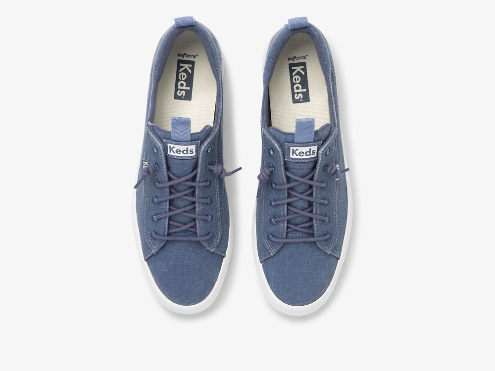 Dámské ŠněrovacíBoty Keds Kickback Platene Washable Tmavě Blankyt | CZ-07817