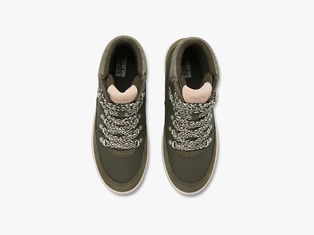 Dámské ŠněrovacíBoty Keds Midland Boot Semišové & Splash Twill w/ Thinsulate™ Zelene | CZ-54755