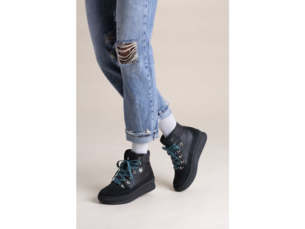 Dámské ŠněrovacíBoty Keds Midland Vody-Resistant Boot Černé Černé | CZ-05108