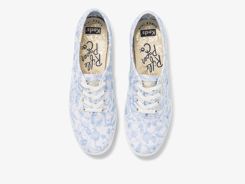 Dámské ŠněrovacíBoty Keds Rifle Paper Co. Champion Aviary Bílé Blankyt | CZ-38009