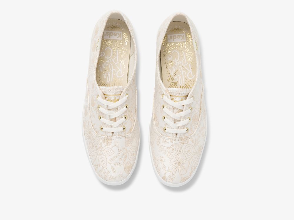 Dámské ŠněrovacíBoty Keds Rifle Paper Co. Champion Colette Jacquard Bílé | CZ-88411