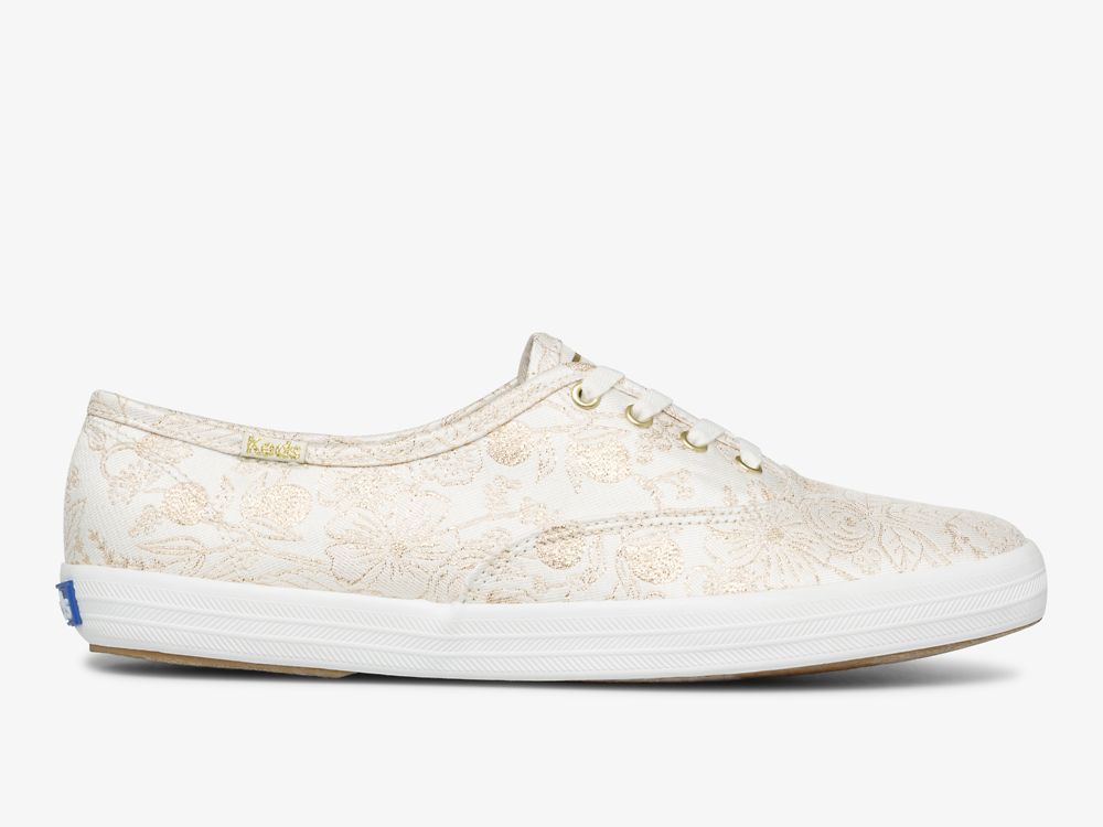 Dámské ŠněrovacíBoty Keds Rifle Paper Co. Champion Colette Jacquard Bílé | CZ-88411