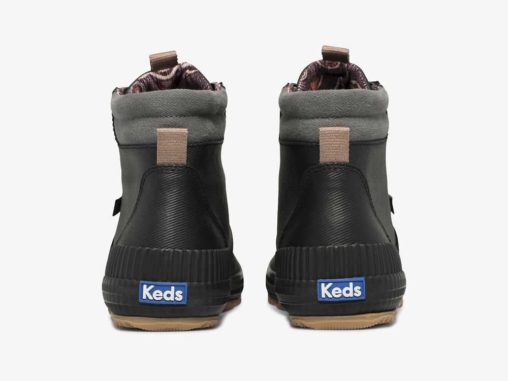 Dámské ŠněrovacíBoty Keds Scout Boot III Vody Resistant Twill Černé | CZ-64915