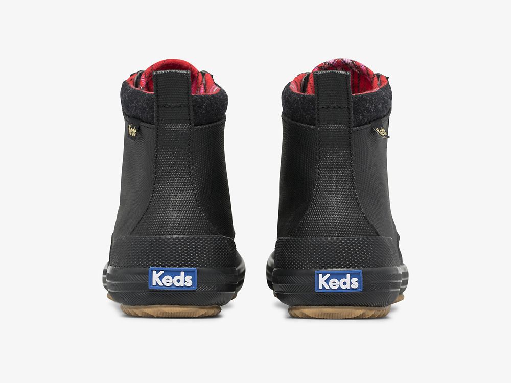 Dámské ŠněrovacíBoty Keds Scout Boot III Vody-Resistant Platene Vlna Černé | CZ-67541