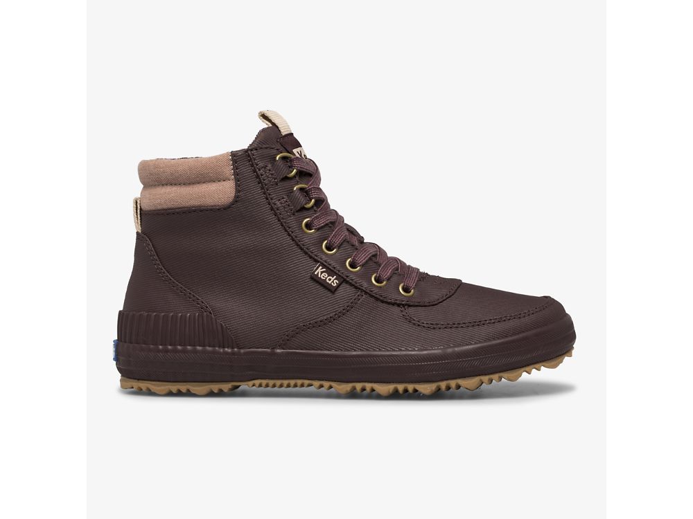 Dámské ŠněrovacíBoty Keds Scout Boot III Vody Resistant Twill Vínové | CZ-78999