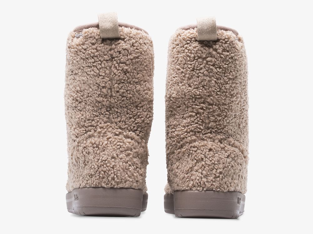 Dámské ŠněrovacíBoty Keds Tally Boot Faux Shearling Hnědé | CZ-59301