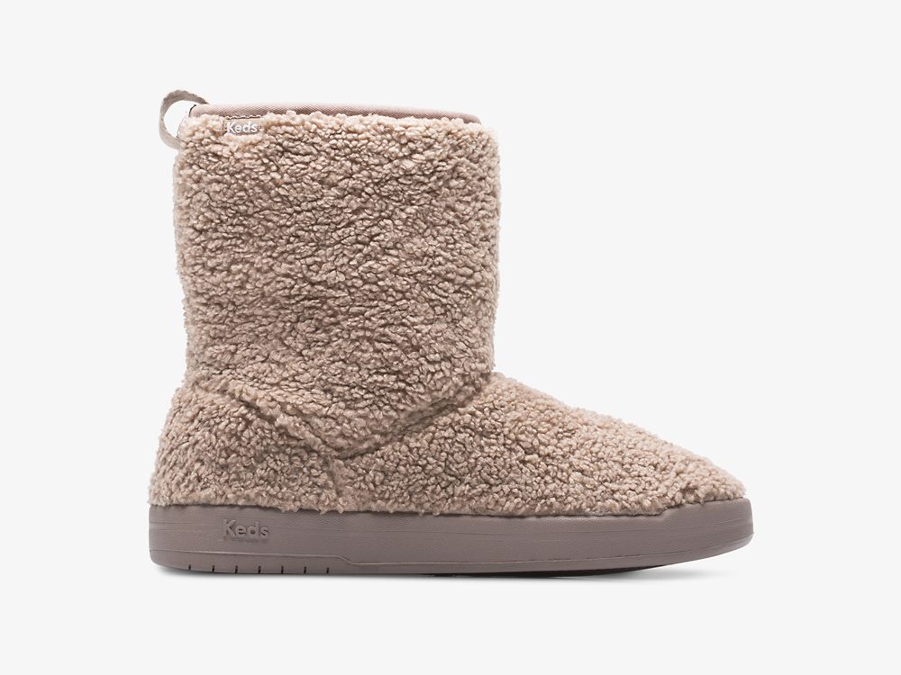 Dámské ŠněrovacíBoty Keds Tally Boot Faux Shearling Hnědé | CZ-59301