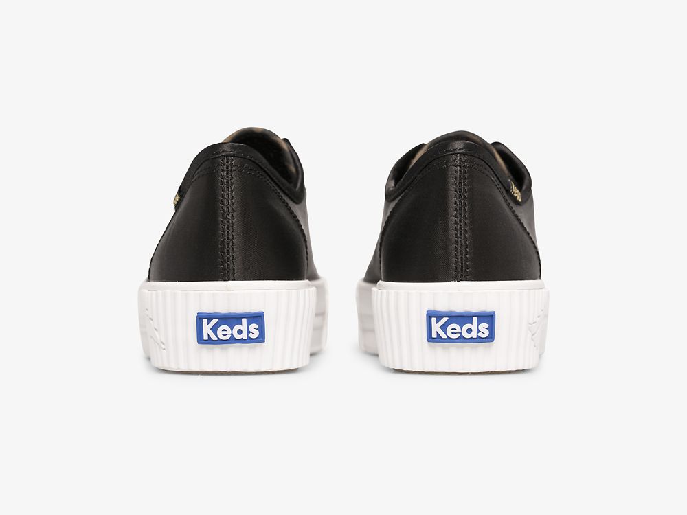 Dámské ŠněrovacíBoty Keds Triple Kick AMP Satin Černé | CZ-70062