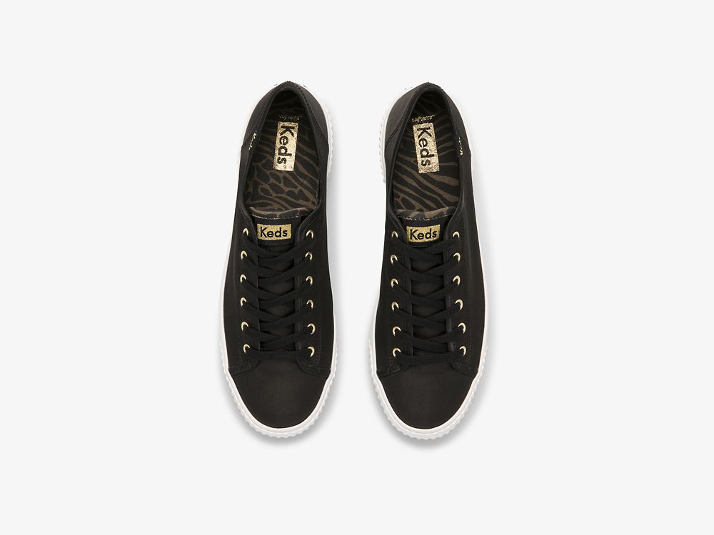 Dámské ŠněrovacíBoty Keds Triple Kick AMP Satin Černé | CZ-70062