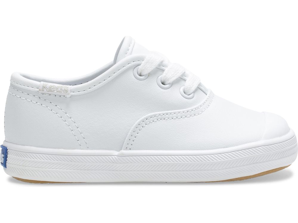 Dívčí Kůže Sneakers Keds Champion Špicí Cap Læder Sneaker Bílé | CZ-29109