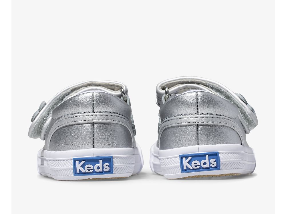 Dívčí Kůže Sneakers Keds Ella Mary Jane Stříbrné | CZ-33624