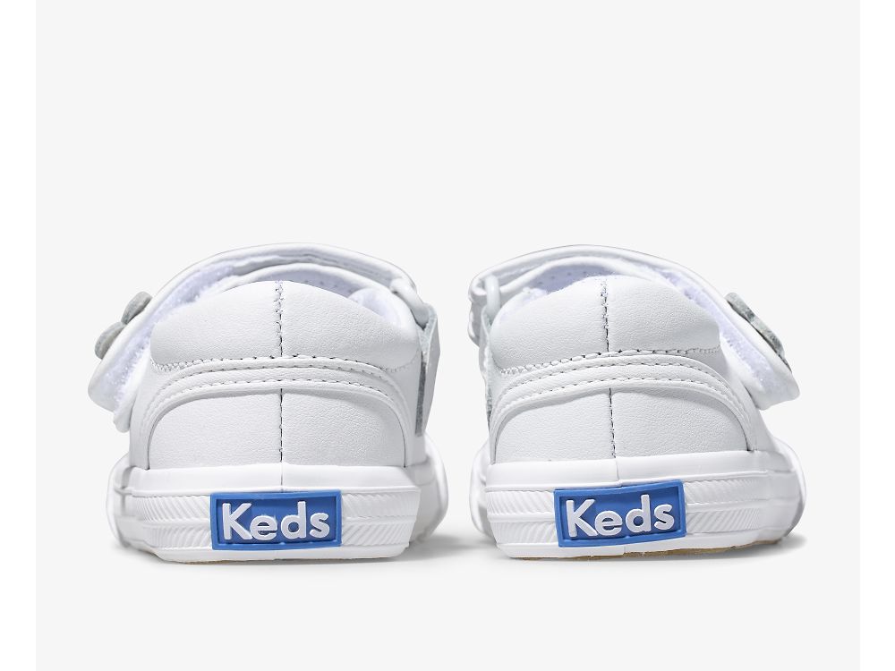 Dívčí Kůže Sneakers Keds Ella Mary Jane Bílé | CZ-89870