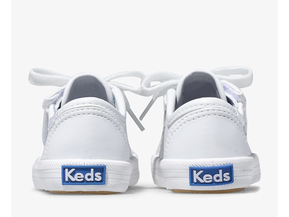 Dívčí Kůže Sneakers Keds Kickstart Jr. Læder Sneaker Bílé | CZ-07794