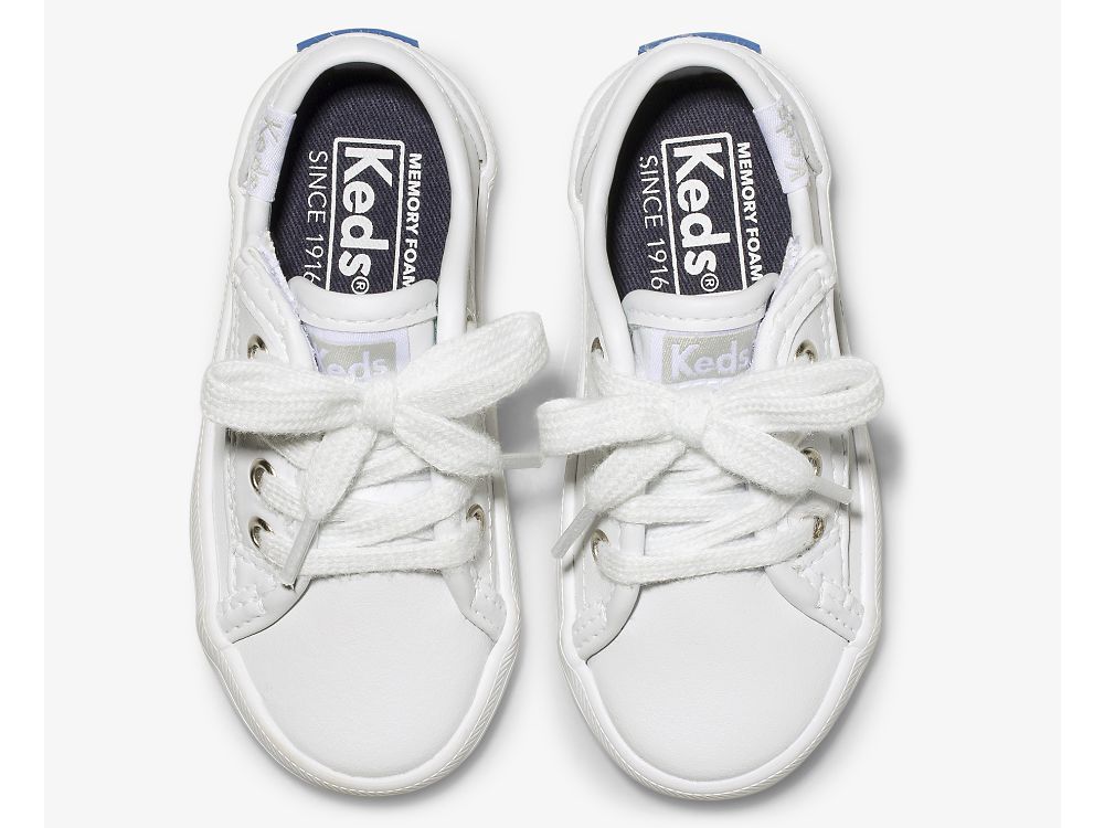 Dívčí Kůže Sneakers Keds Kickstart Jr. Læder Sneaker Bílé | CZ-07794