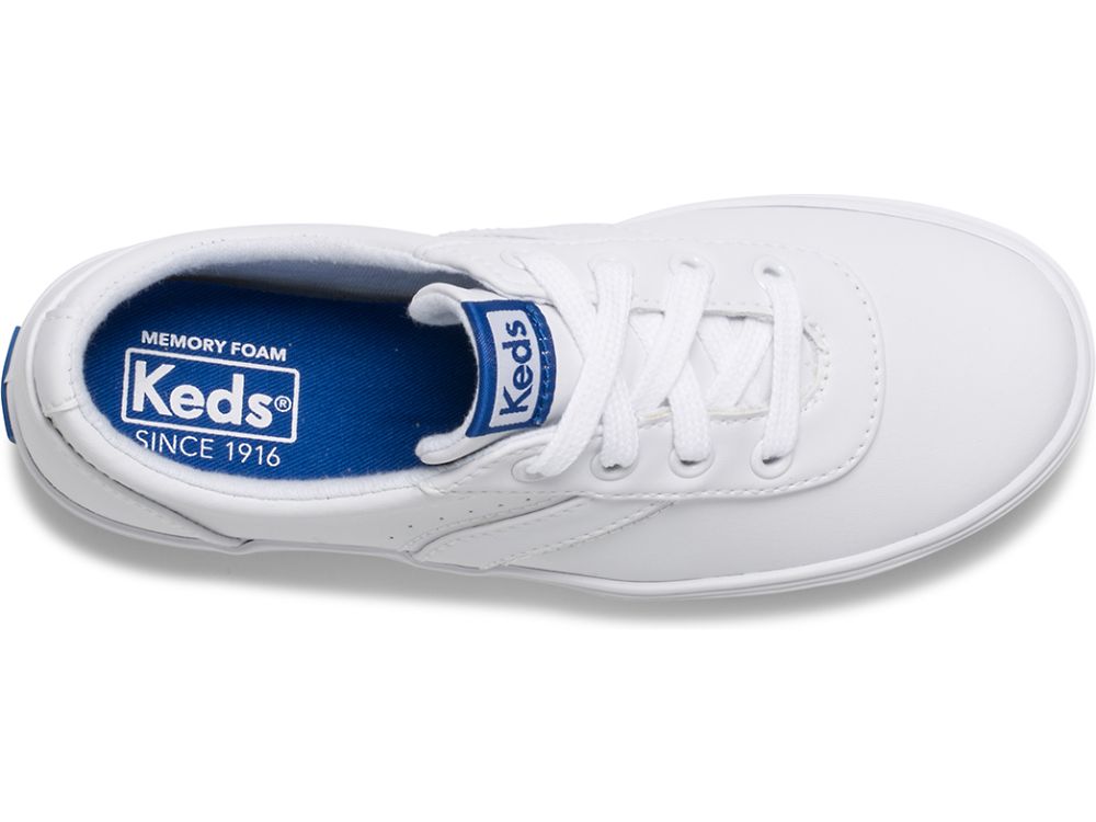 Dívčí Kůže Sneakers Keds Riley Bílé | CZ-78959