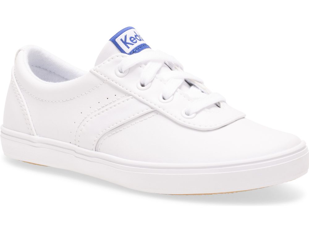 Dívčí Kůže Sneakers Keds Riley Bílé | CZ-78959