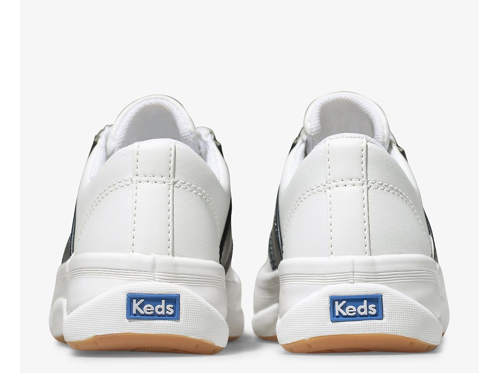 Dívčí Kůže Sneakers Keds School Days Sneaker Bílé Tmavě Blankyt | CZ-63937