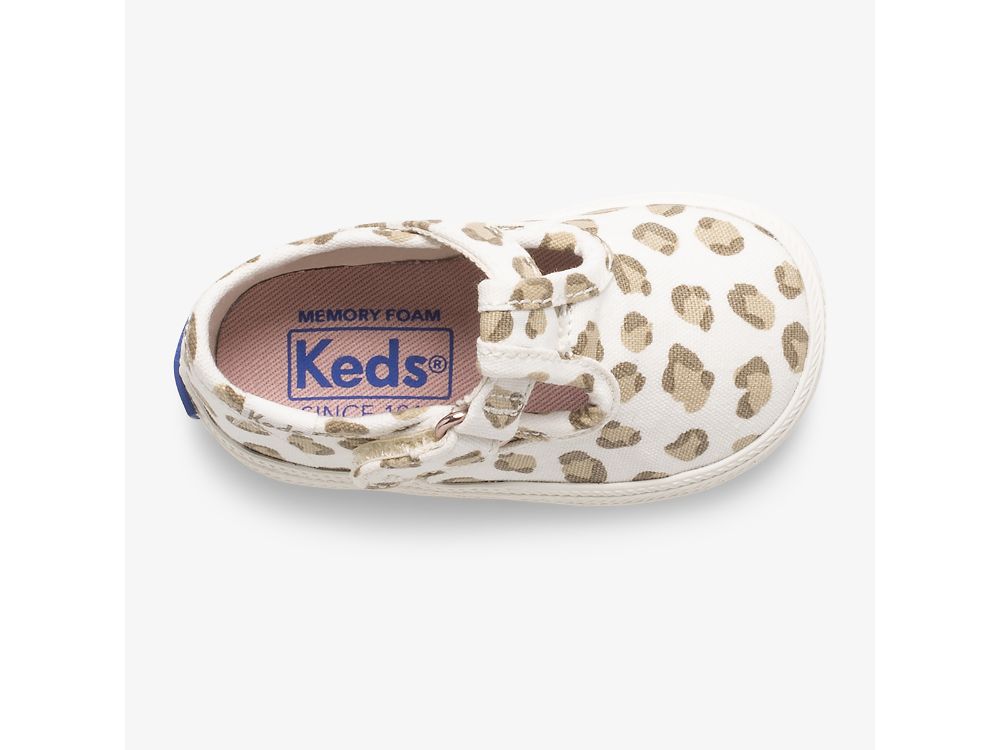 Dívčí SlipOnTenisky Keds Champion Leopard Špicí Cap T-Páskové Leopard | CZ-71567