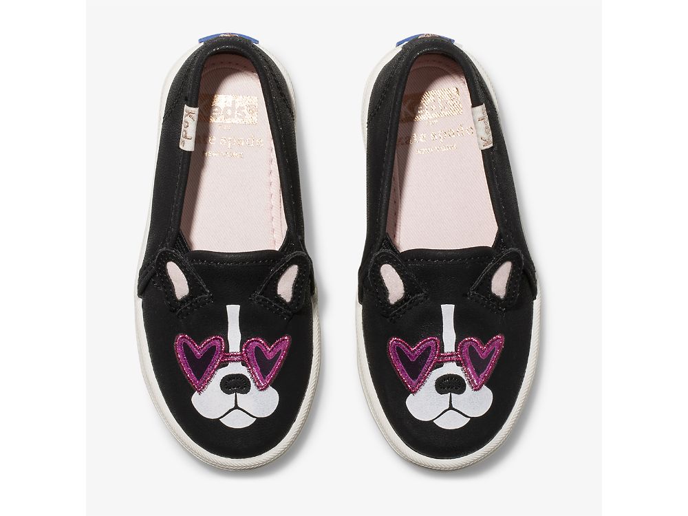 Dívčí SlipOnTenisky Keds Kate Spade New York Double Decker Francois Černé | CZ-31958