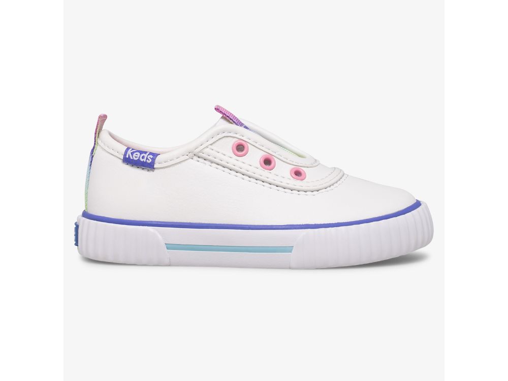 Dívčí SlipOnTenisky Keds Topkick Slip On Jr Washable Læder Bílé | CZ-18096