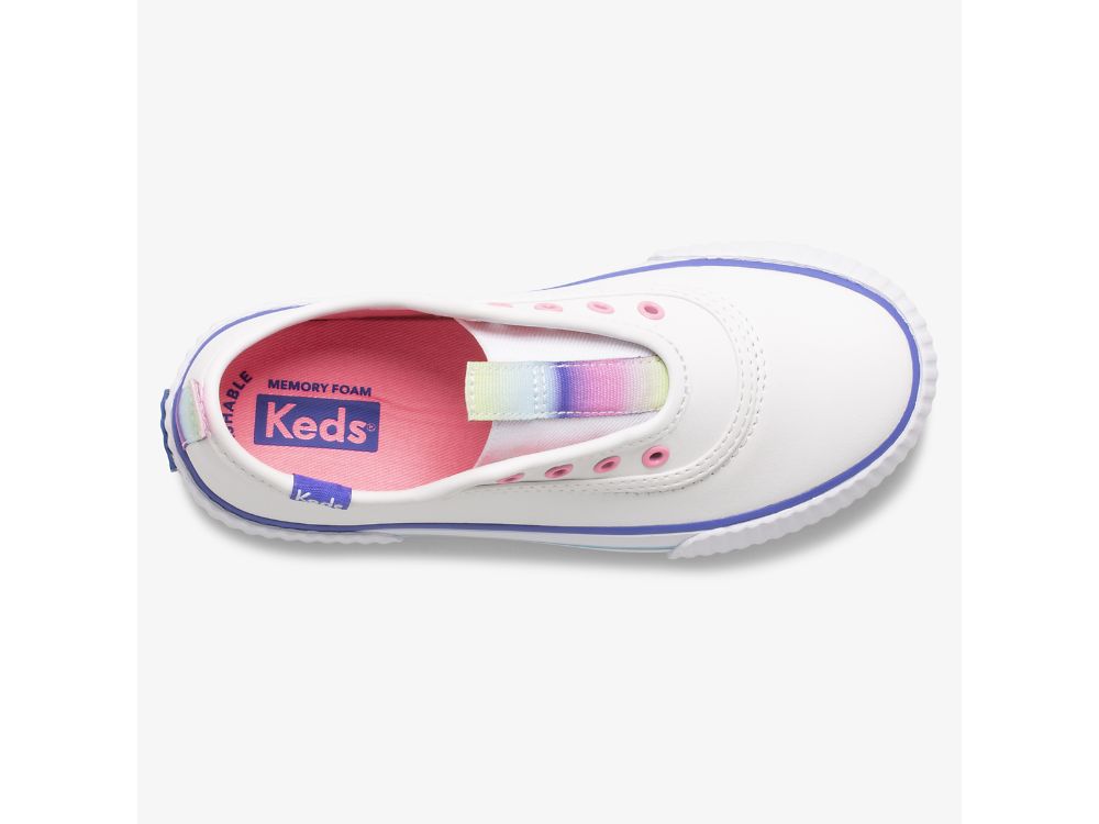 Dívčí SlipOnTenisky Keds Topkick Slip On Washable Læder Bílé | CZ-83725