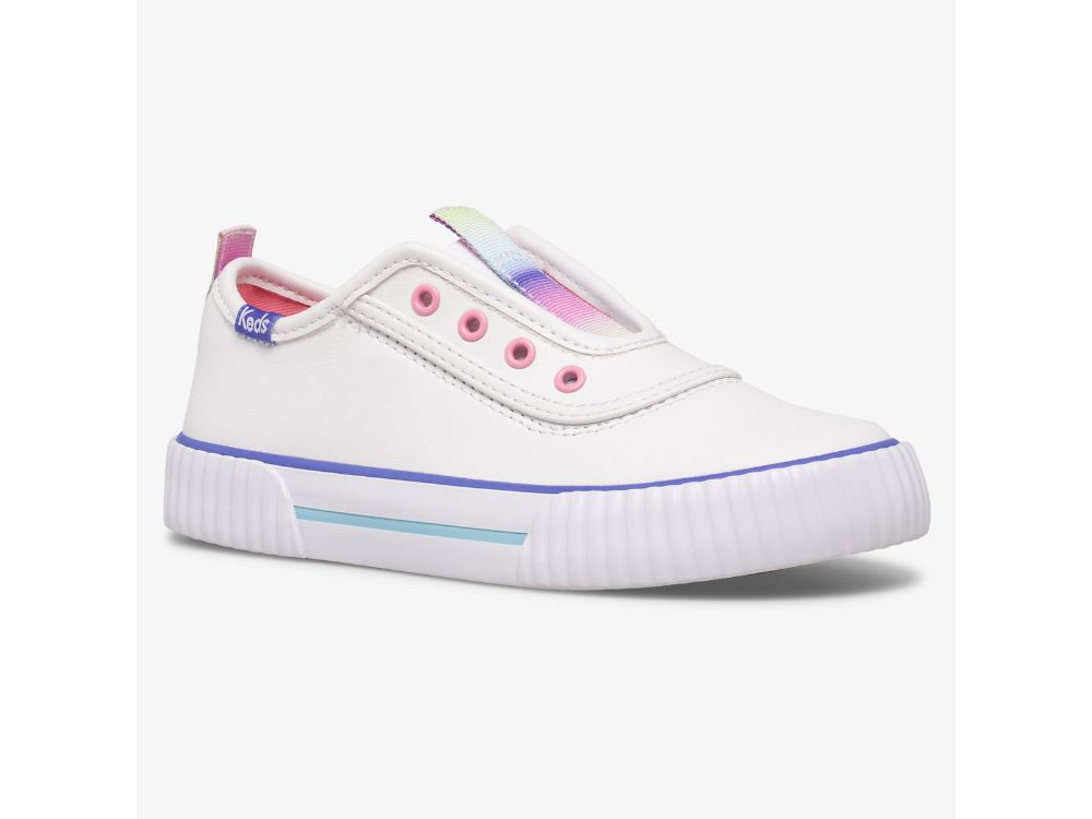 Dívčí SlipOnTenisky Keds Topkick Slip On Washable Læder Bílé | CZ-83725