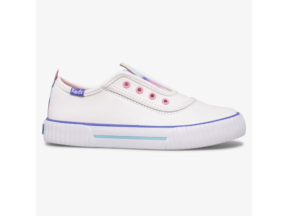 Dívčí SlipOnTenisky Keds Topkick Slip On Washable Læder Bílé | CZ-83725