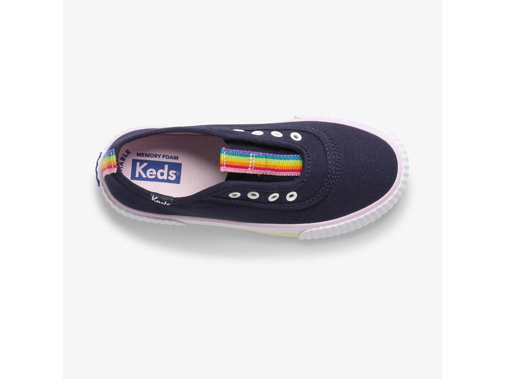 Dívčí SlipOnTenisky Keds Topkick Washable Slip-On Tmavě Blankyt Viacfarebný | CZ-32710