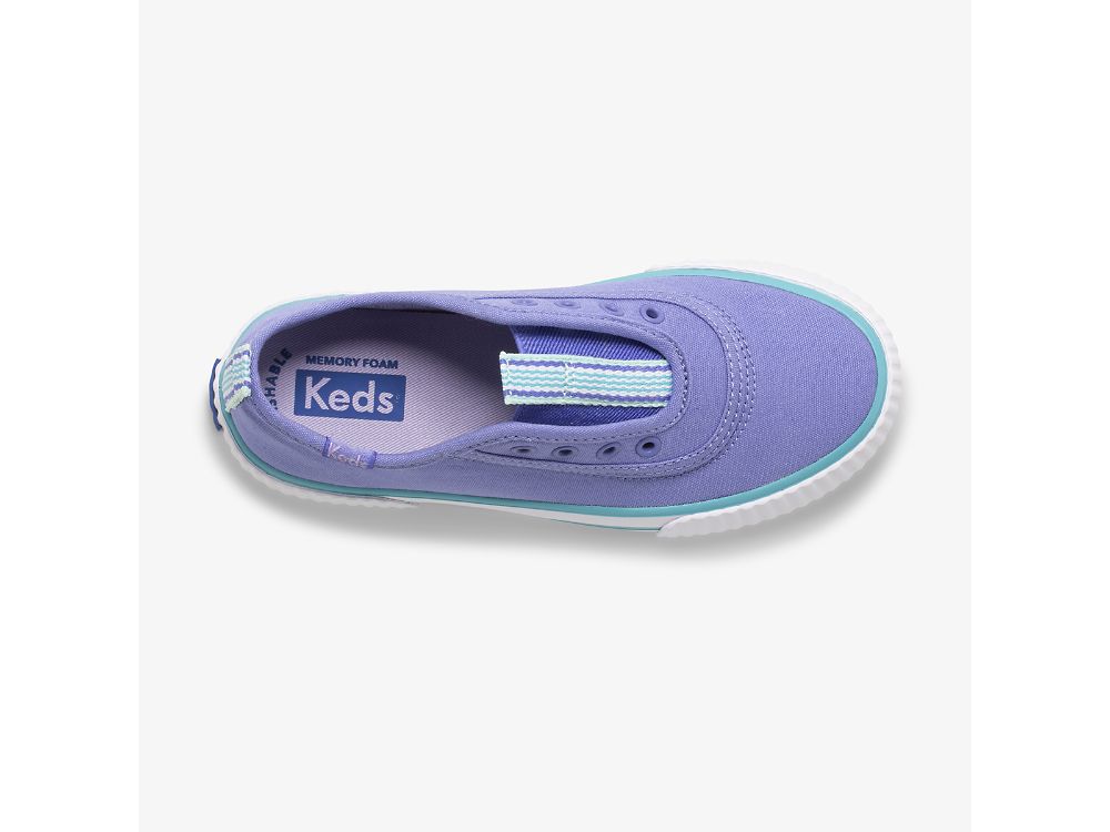 Dívčí SlipOnTenisky Keds Topkick Washable Slip-On Fialové Tyrkysové | CZ-50743