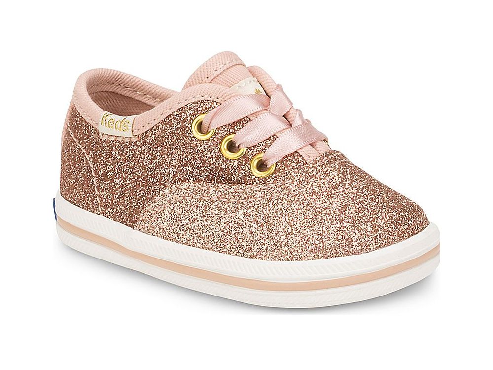 Dívčí Tenisky Keds Kate Spade New York Champion Glitter Crib Sneaker Růžové Zlaté | CZ-05822