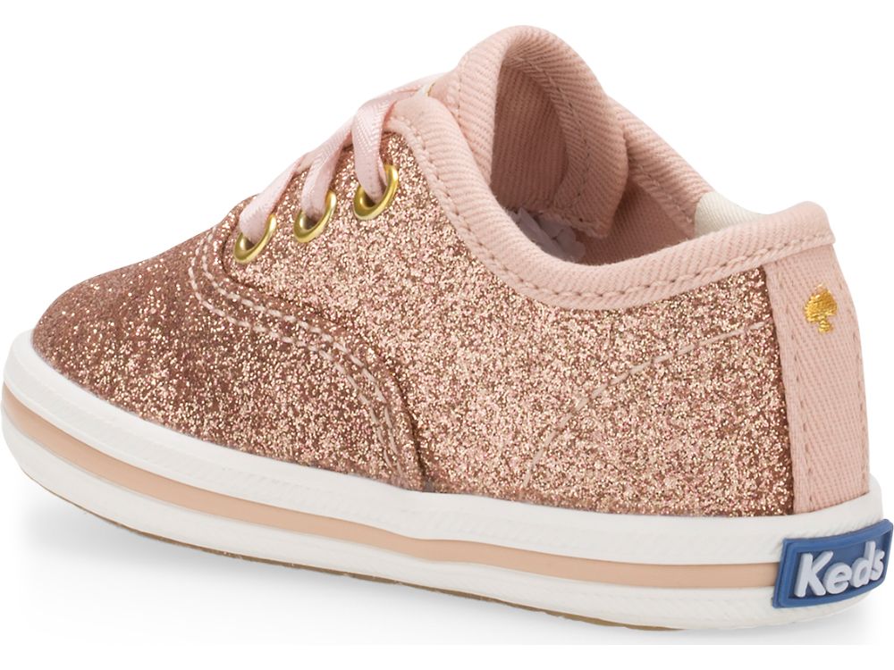 Dívčí Tenisky Keds Kate Spade New York Champion Glitter Crib Sneaker Růžové Zlaté | CZ-05822