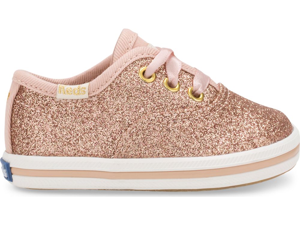 Dívčí Tenisky Keds Kate Spade New York Champion Glitter Crib Sneaker Růžové Zlaté | CZ-05822