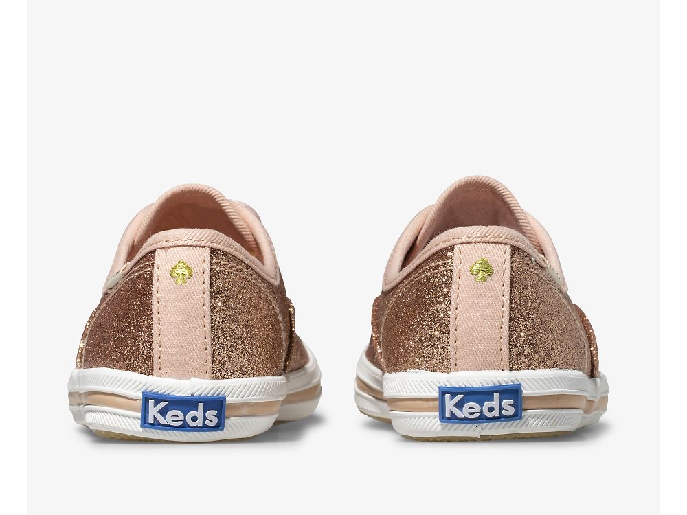 Dívčí Tenisky Keds Kate Spade New York Champion Glitter Sneaker Růžové Zlaté | CZ-31157