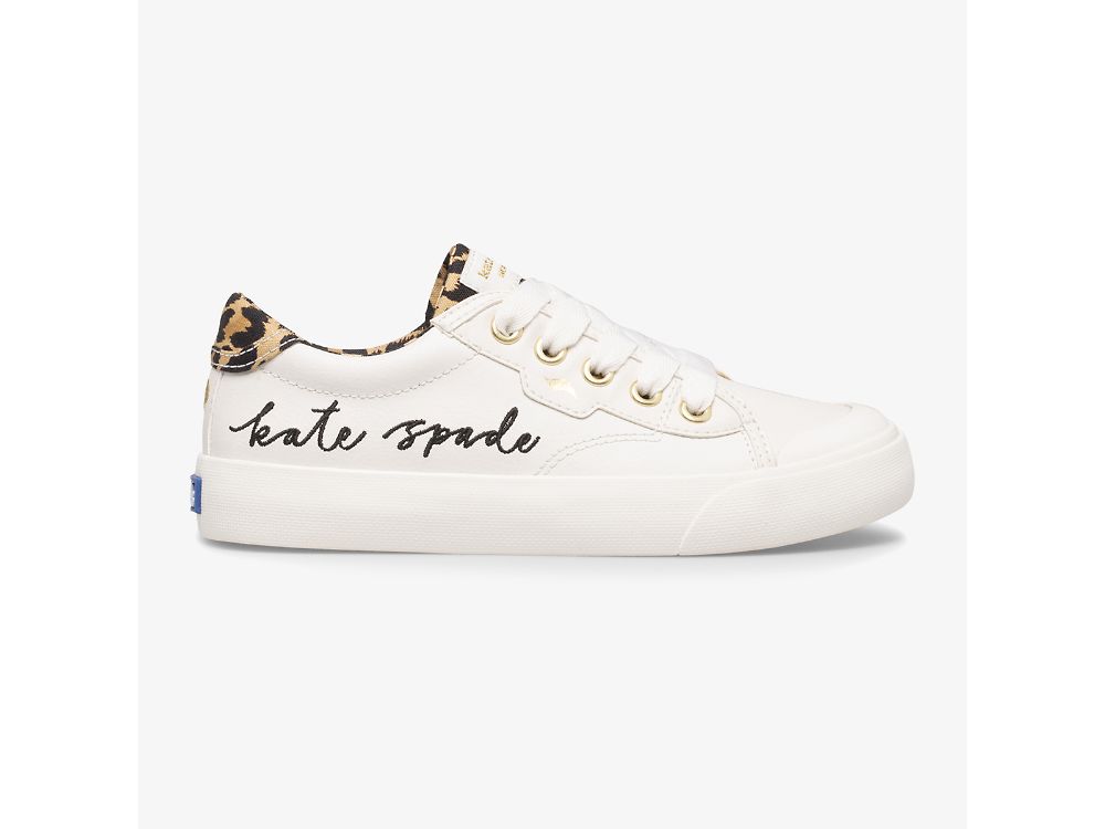 Dívčí Tenisky Keds Kate Spade New York Crew Kick \'75 Bílé Leopard | CZ-41149