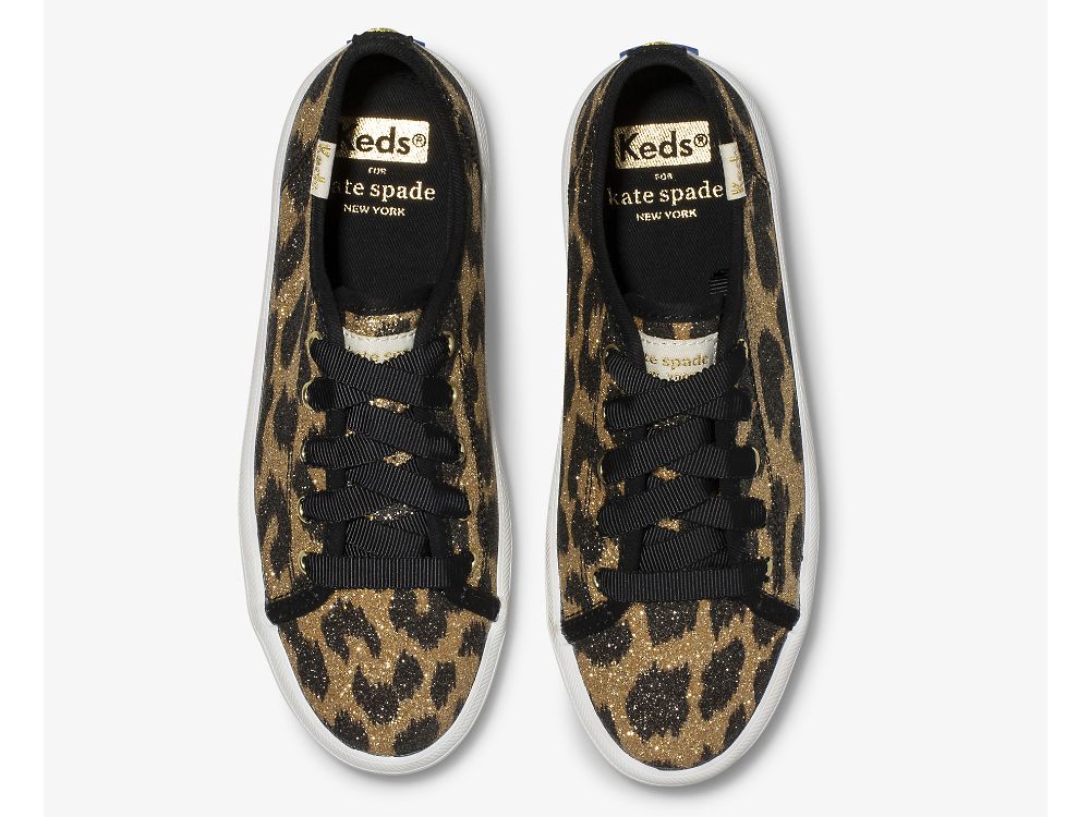 Dívčí Tenisky Keds Kate Spade New York Kickstart Glitter Leopard Leopard | CZ-02102