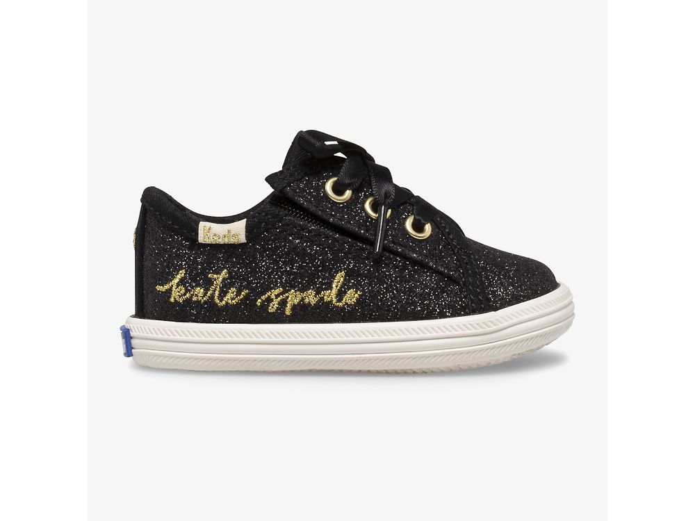 Dívčí Tenisky Keds Kate Spade New York Kickstart Glitter Crib Černé | CZ-33465