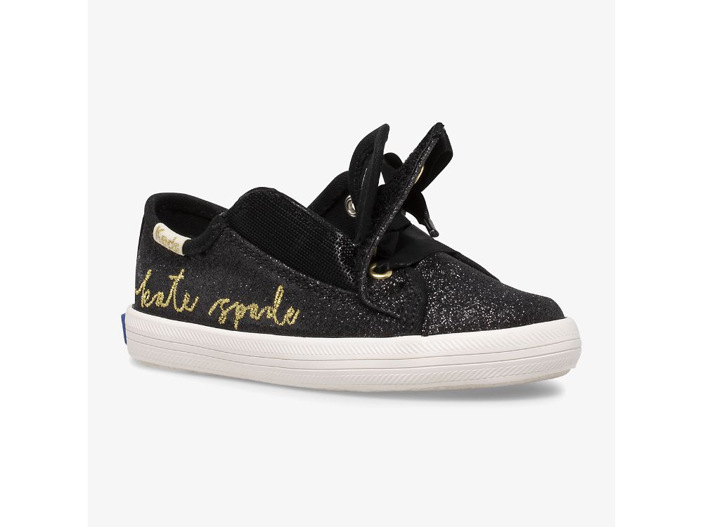 Dívčí Tenisky Keds Kate Spade New York Kickstart Jr Script Černé | CZ-50971