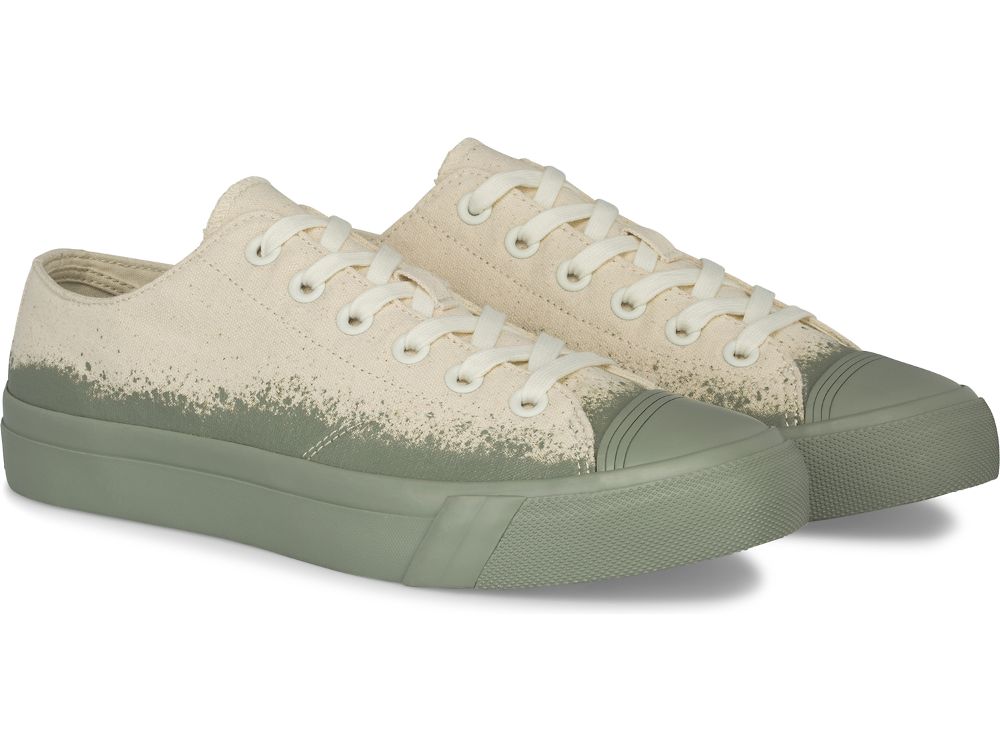 Pánské Tenisky Keds Royal Lo Spray Foxing Béžový Zelene | CZ-37645