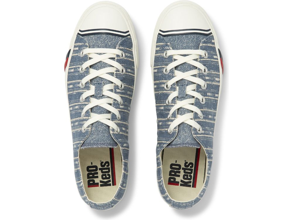 Pánské Tenisky Keds Royal Lo Woven Stripe Indigo | CZ-02462